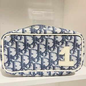 Dior Blue & White Monogram Cosmetic Pouch